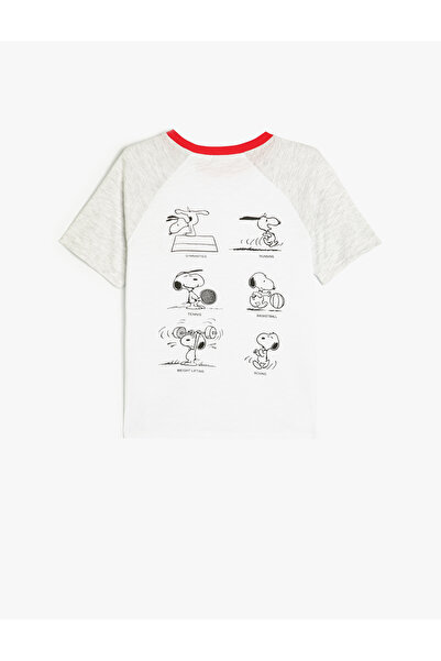 Koton Tricou din bumbac cu licență Snoopy - imprimat pe spate, mânecă scurtă, decolteu