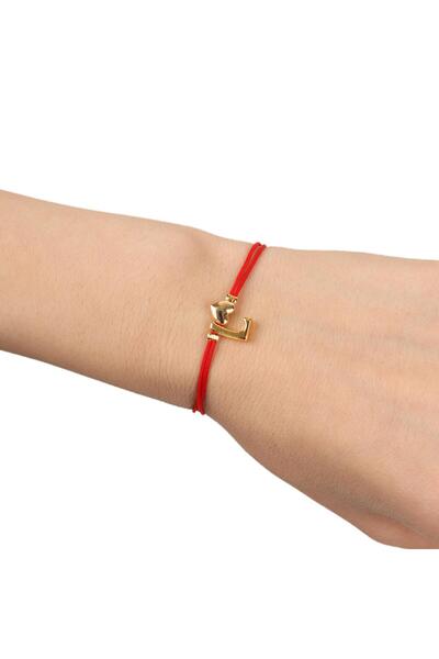 Attach Kırmızı Ip L Harfi Bileklik