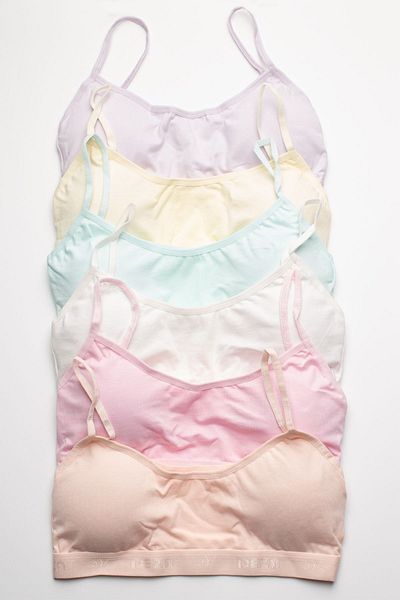 Stars Underwear Момичешки бюстие с подплънки и въжени презрамки, памучен сутиен за тренировки, 6 части