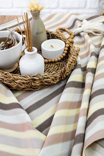 abidehanım Farrant Bohemian Striped Tablecloth - 80X80