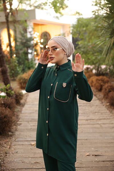 MİMİ Luxury Wear Γυναικείο πουκάμισο Hijab Παντελόνι Σετ