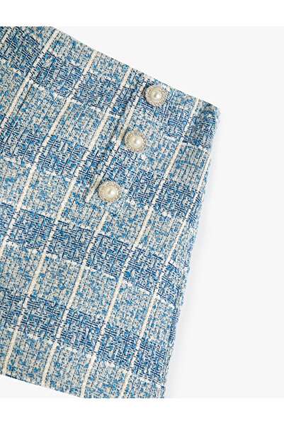 Koton Tüvit Şort İnci Düğme Detaylı Beli Lastikli