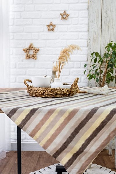 abidehanım Farrant Bohemian Striped Tablecloth - 80X80
