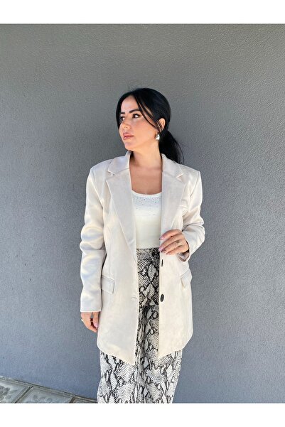 Millagros feel good with us Premium Kalite Süet Blazer