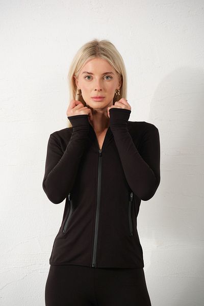Domoda Leichte warme Laufjacke – wasserdicht, mit Reißverschluss, Doppeltaschen-Jogginghose