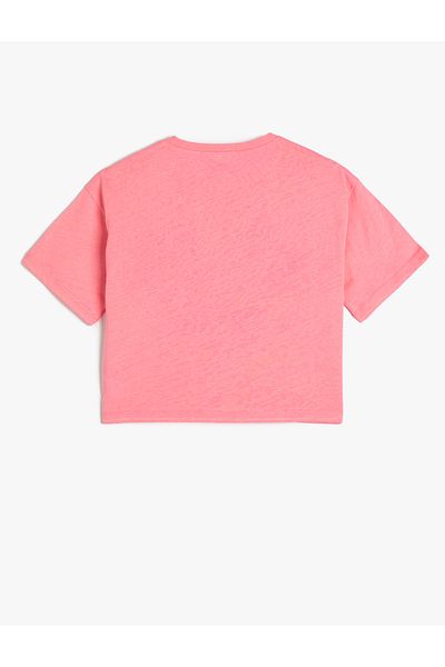 Koton Crop Oversize T-Shirt Minnie And Mickey Mouse Printed Licensed