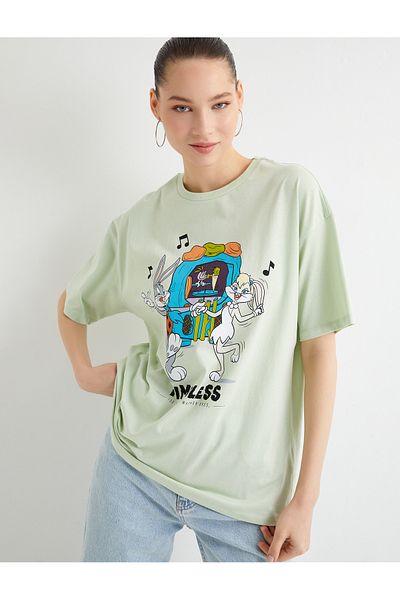 Koton Bugs Bunny and Lola Bunny T-Shirt Licensed Short Sleeve Crew Neck Cotton