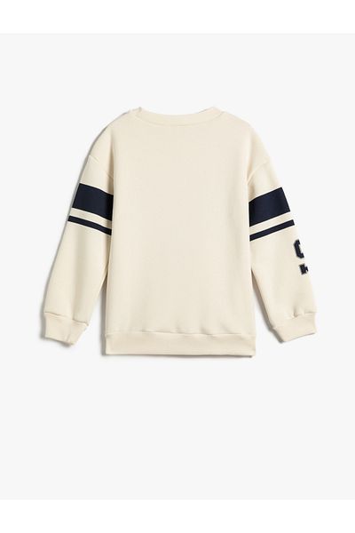 Koton Snoopy Sweatshirt Licensed Raised Long Sleeve Crew Neck Printed