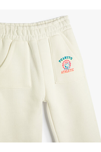 Koton Snoopy Jogger Eşofman Altı Lisanslı Beli Bağlamalı Şardonlu