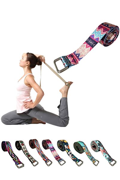 REMEGE Ζώνη γιόγκα - Ζώνη γιόγκα 200 εκ. - Ψηφιακή εμπριμέ βαμβακερή ζώνη γιόγκα που πλένεται - Ιμάντας γιόγκα