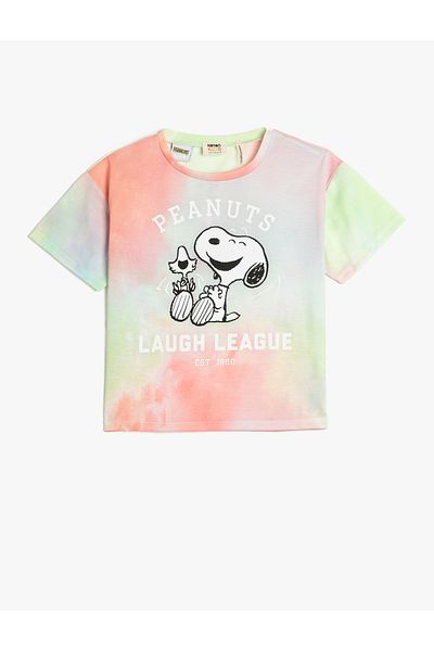 Koton Tricou Snoopy Licențiat cu mânecă scurtă și decolteu cu model Tie-Dye