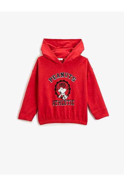 Koton Snoopy Printed Hooded Sweatshirt Licensed Cotton