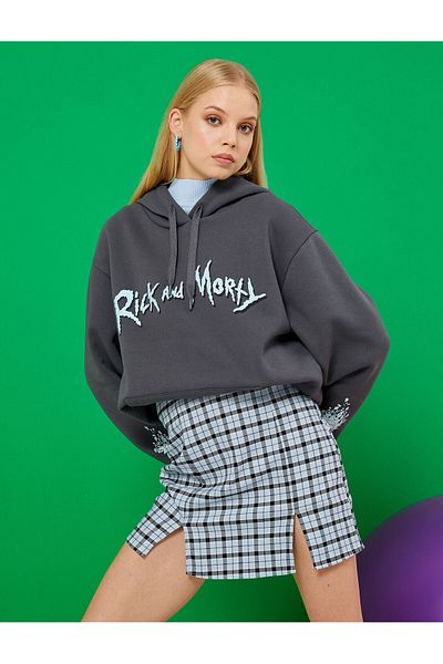 Koton Oversize Sweatshirt Rick And Morty Licensed With Fleece Inside