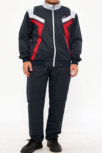 Enrico Ferry Men's Navy Blue Half Turtleneck Straight Leg Marathon Plus Size Tracksuit Set Edy2637B-L