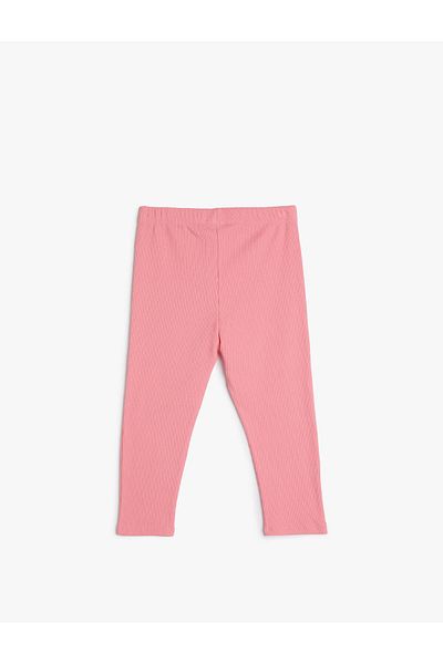 Koton Basic Below Knee Leggings Corded Elastic Waist Cotton