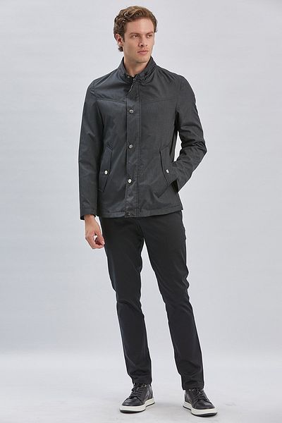 İmza Черно яке Comfort Fit Casual - Стойка яка и полуподплата 1007240150
