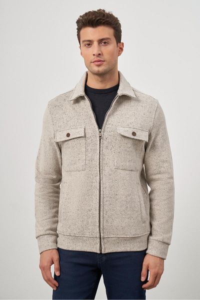İmza Μπεζ Slim Fit Classic Coat - Βρεφικός γιακάς, Αυτοσχεδιασμένος, Χωρίς σχισμή και Χωρίς επένδυση 1007245156