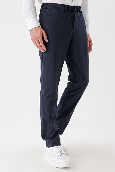İmza Dark Navy Blue Stretchy Side Pocket Casual Slim Fit Jogger Pants 1003235121