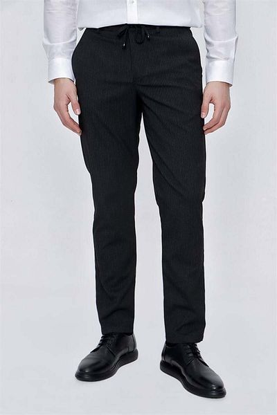 İmza Black Stretchy Side Pocket Casual Slim Fit Trousers 1003225178