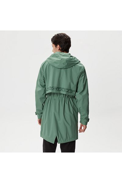 Lacoste Men's Regular Fit Hooded Printed Khaki Coat