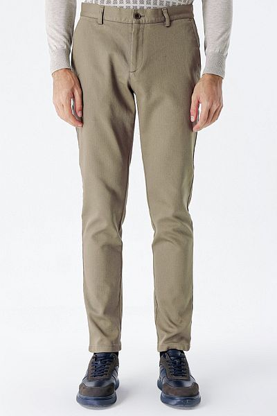 İmza Camel βαμβακερές πλαϊνές τσέπες Casual Slim Fit Chino παντελόνι 1003235120