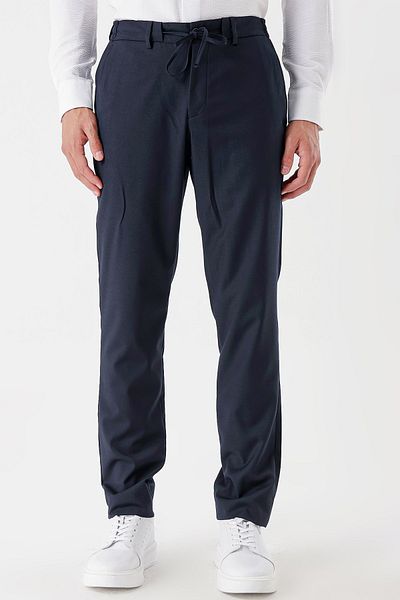 İmza Dark Navy Blue Stretchy Side Pocket Casual Slim Fit Jogger Pants 1003235121