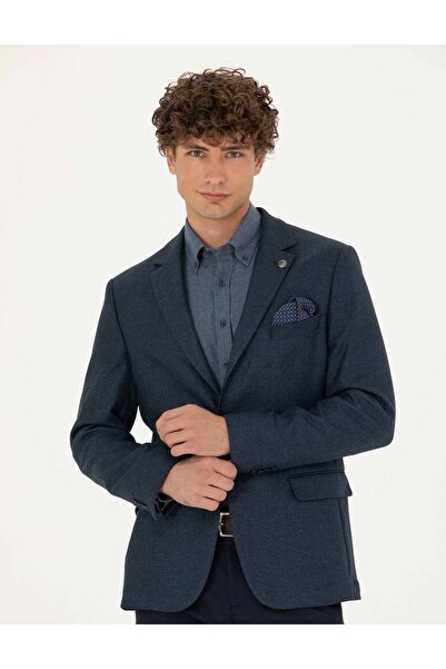 Pierre Cardin Açık Lacivert Slim Fit Ceket 50273432-VR059