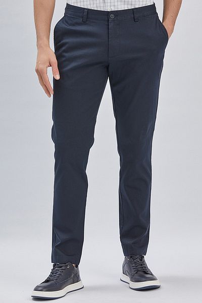 İmza Dark Navy Cotton Side Pocket Casual Comfort Fit Chino Trousers 1003240160