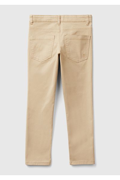 United Colors of Benetton Boy's Beige 5-Pocket Gabardine Pants