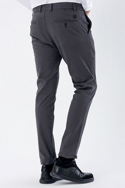 İmza Dark Anthracite Dobby 100% Cotton Side Pocket Slim Fit Slim Fit Casual Trousers 1003235117