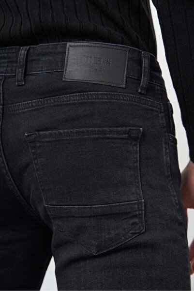 İmza Black Plain Gabardine Cotton 5 Pocket Slim Fit Casual Denim Trousers 1023245155
