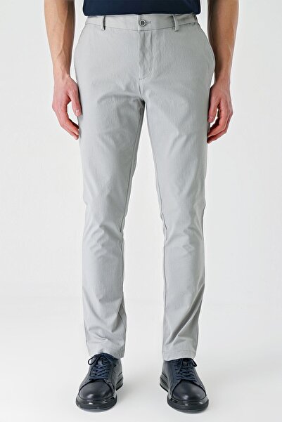 İmza Gri Pamuklu Yandan Cepli Casual Slim Fit Jogger Pantolon 1003240206
