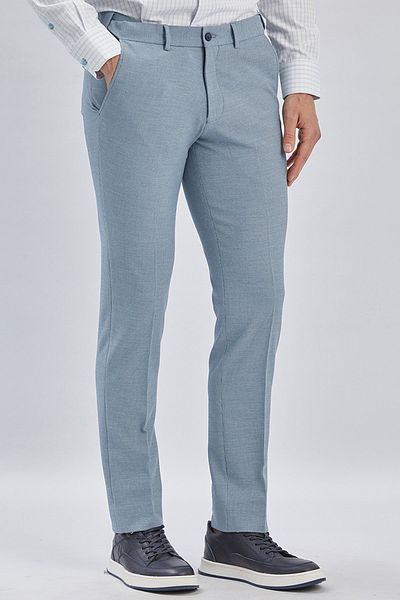 İmza Μπλε ελαστικές πλαϊνές τσέπες Casual Slim Fit Ρυθμιζόμενο παντελόνι μέσης 1003240162