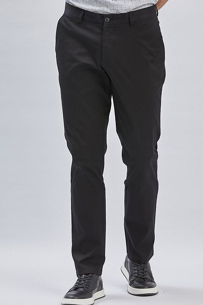 İmza Black Cotton Side Pocket Casual Comfort Fit Chino Trousers 1003240160