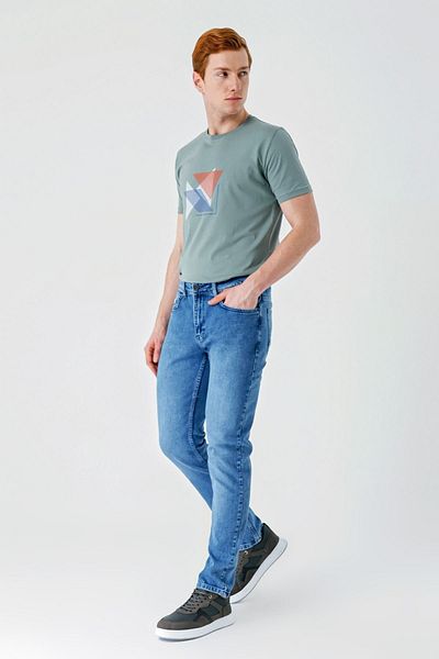 İmza Dark Blue Gabardine Cotton 5-Pocket Slim Fit Slim Fit Casual Denim Trousers1023240154