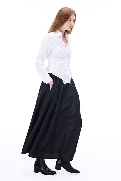 Perspective Depth Comfortable Fit Fake Sleeve Shirt Collar White Color Women's Shirt