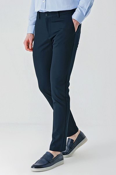 İmza Dark Navy Gabardine Cotton Side Pocket Comfort Fit Relaxed Fit Casual Trousers1003240113
