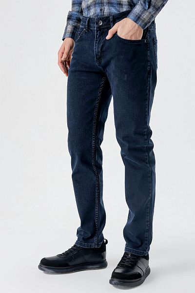 İmza Dark Navy Gabardine 100% Cotton 5 Pocket Slim Fit Slim Fit Casual Denim Trousers1023235163