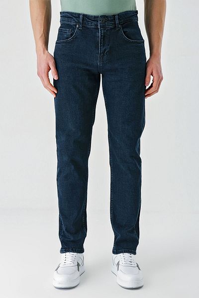 İmza Dark Navy Gabardine 5 Pockets Slim Fit Slim Fit Casual Denim Jean Jeans1023240150