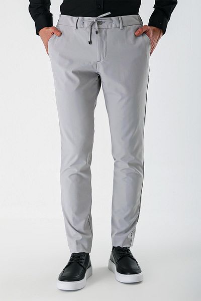 İmza Light Gray Stretchy Elastic Side Pocket Casual Slim Fit Jogger Pants 1003240155