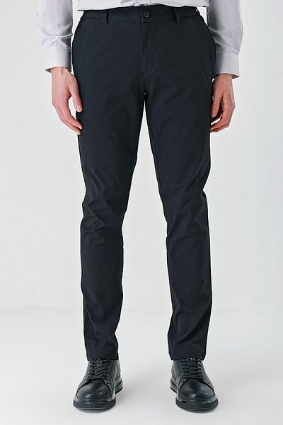 İmza Black Cotton Side Pocket Casual Slim Fit Jogger Pants 1003240206