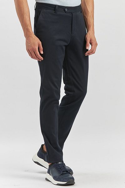 İmza Dark Navy Cotton Side Pocket Casual Slim Fit Chino Pants 1003240905