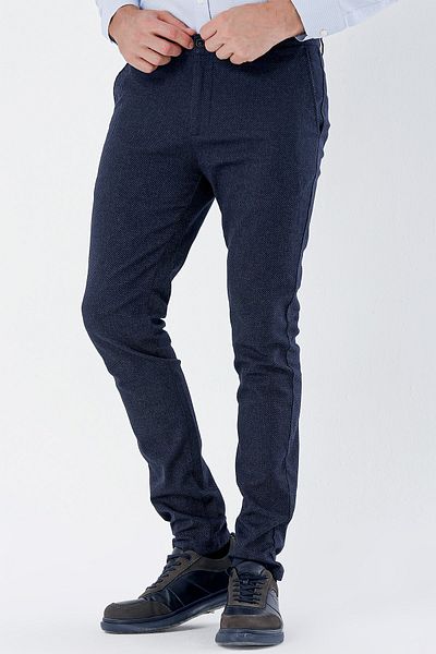 İmza Dark Navy Cotton Side Pocket Casual Slim Fit Chino Pants 1003235119