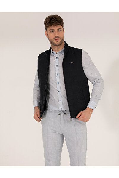 Pierre Cardin Vestă din imitație de piele bleumarin 50275802-200