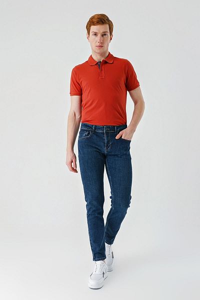 İmza Navy Blue Gabardine 5 Pocket Slim Fit Slim Fit Casual Denim Jean Jeans1023240150
