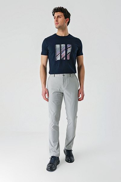 İmza Γκρι βαμβακερές πλαϊνές τσέπες Casual Slim Fit Jogger παντελόνι 1003240206