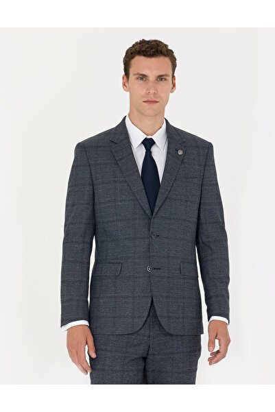 Pierre Cardin Lacivert Slim Fit Ekose Takım Elbise 50279140-VR033