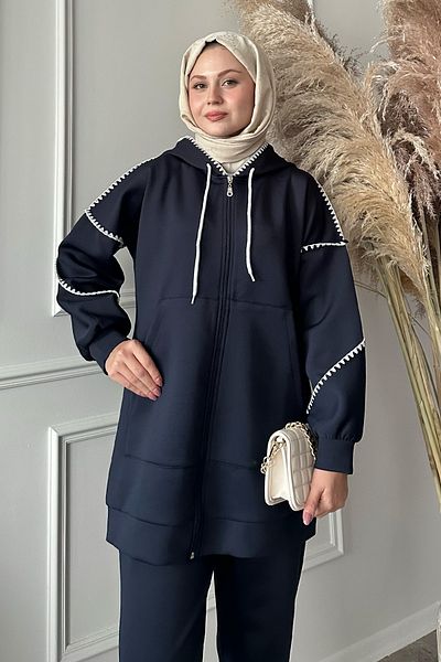 InStyle Shepherd's Stitched Navy Blue Scuba Set