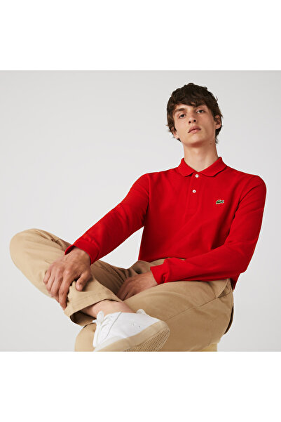 Lacoste Erkek Classic Fit Uzun Kollu Kırmızı L1212 Polo