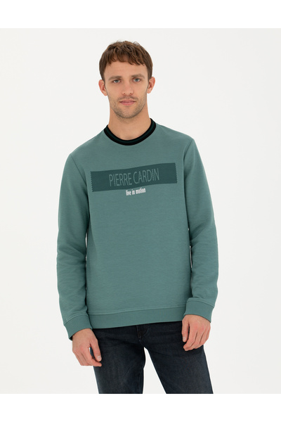 Pierre Cardin Yeşil Regular Fit Bisiklet Yaka Sweatshirt 50279532-VR054